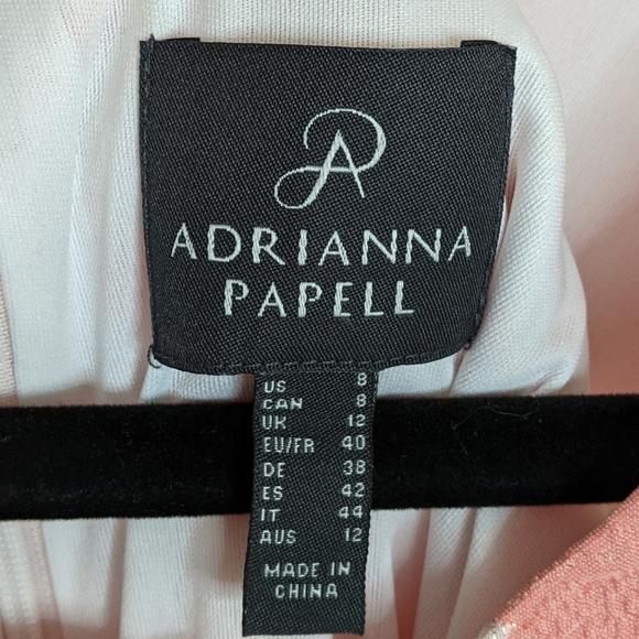 Adrianna Papell Size 8 Hibiscus Jacquard Draped Dress - Picture 9 of 10